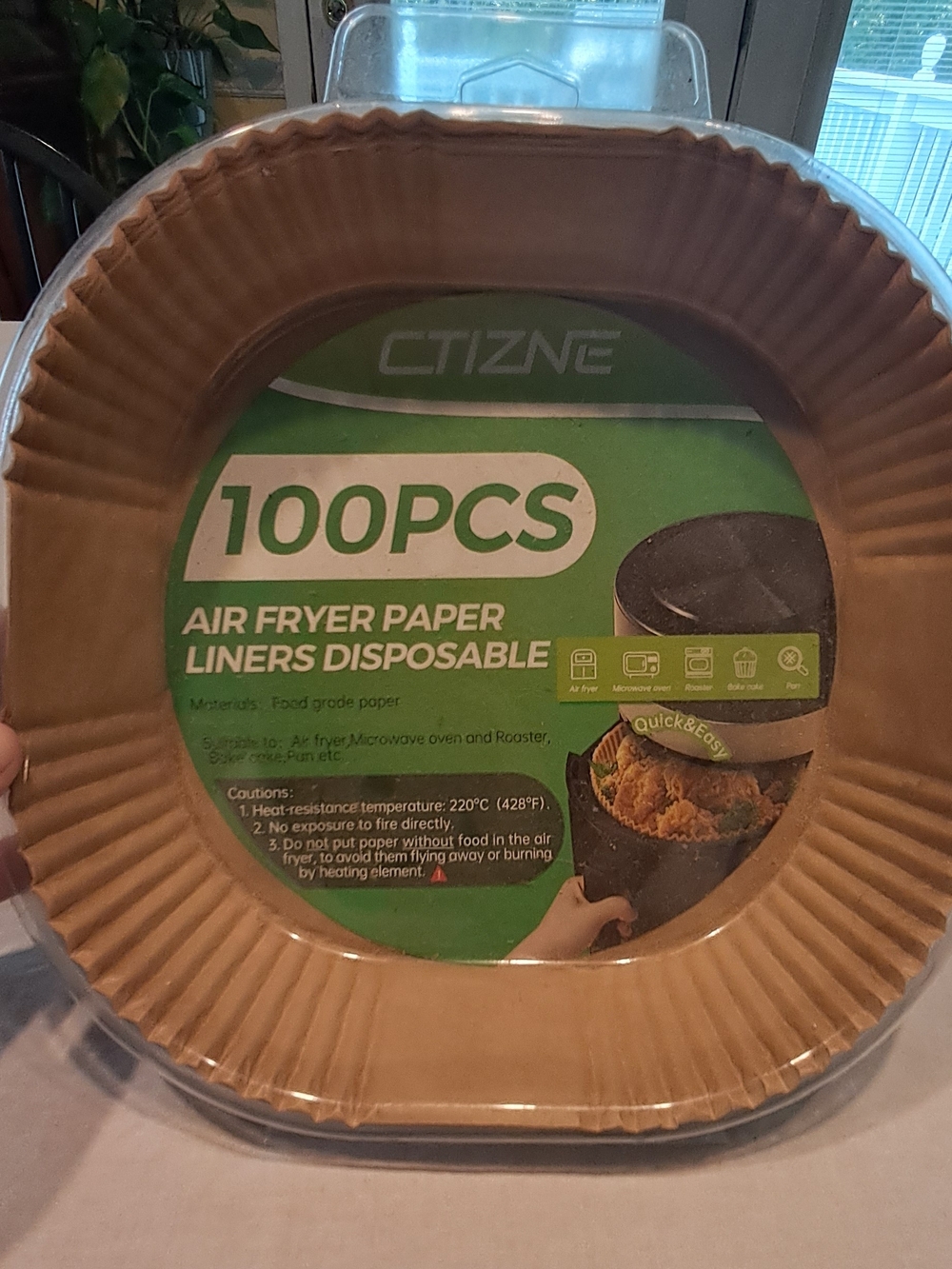 Brown Disposable Air Fryer Paper Liners - 100 Pack